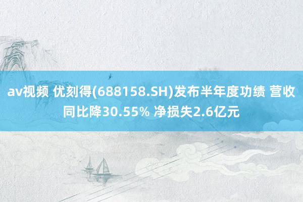 av视频 优刻得(688158.SH)发布半年度功绩 营收同比降30.55% 净损失2.6亿元