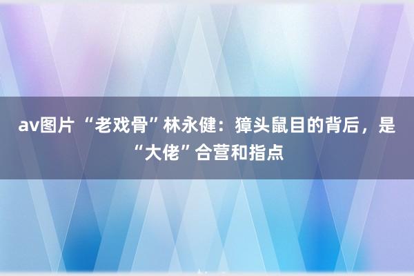 av图片 “老戏骨”林永健：獐头鼠目的背后，是“大佬”合营和指点